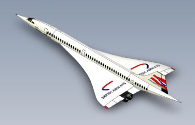 未来超音速客机飞机模型设计,IGS格式