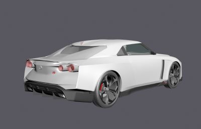Nissan GT-R50,尼桑GT R50跑车3D模型素模,max+fbx两种格式