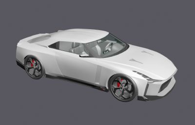 Nissan GT-R50,尼桑GT R50跑车3D模型素模,max+fbx两种格式