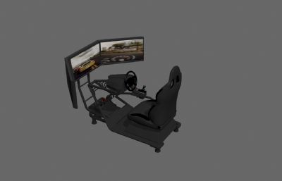 模拟驾驶游戏机,赛车游戏机3D模型