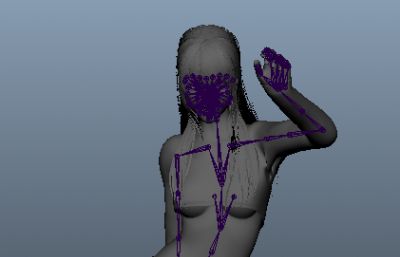 热舞女孩,街舞性感装扮maya模型,另附站姿的fbx格式文件(网盘下载)