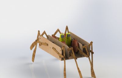 多足齿轮爬行小玩具模型,Solidworks设计