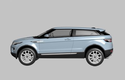 路虎揽胜极光进口版汽车3D模型,MAX+FBX+C4D格式,标准材质,无贴图
