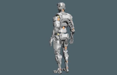 人工智能机器工人3D模型
