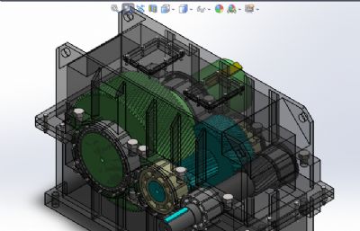 二级斜齿轮减速箱Solidworks设计模型