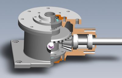 螺旋齿轮箱剖切结构Solidworks设计模型