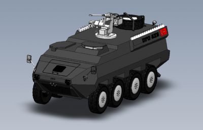 特警步战车,装甲车Solidworks图纸模型(网盘下载)