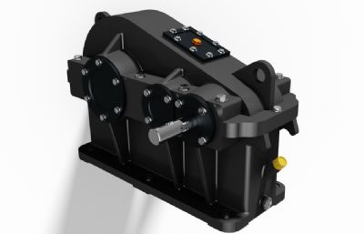 电动二级斜齿轮减速箱Solidworks设计模型