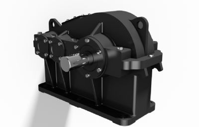 电动二级斜齿轮减速箱Solidworks设计模型