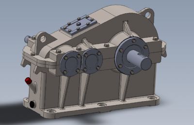 电动二级斜齿轮减速箱Solidworks设计模型