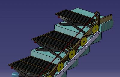 商场手扶梯简易构造结构STP格式模型