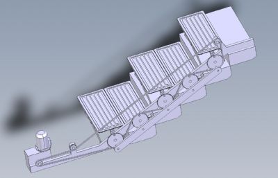 商场手扶梯简易构造结构STP格式模型