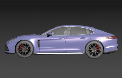 保时捷Panamera GTS汽车3D模型,MAX+FBX格式,标准材质