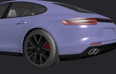 保时捷Panamera GTS汽车3D模型,MAX+FBX格式,标准材质