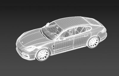 保时捷Panamera GTS汽车3D模型,MAX+FBX格式,标准材质