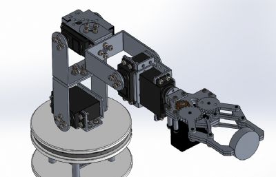 简易全方位自由角度机械臂Solidworks设计图纸模型