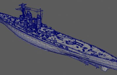 埃特尔-菲特烈亲王号战列巡洋舰OBJ模型素模