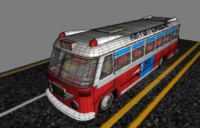 机场巴士-儿时回忆铁皮玩具3D模型