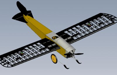 旧时期飞机展示航模STEP格式模型
