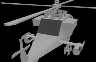 直升机,攻击型直升机3D模型