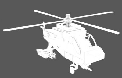 直升机,攻击型直升机3D模型