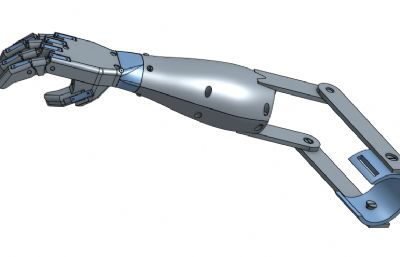 机械假肢手臂结构STP格式模型,附41个STL格式文件