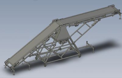 可弯曲的皮带式输送机Solidworks设计图纸,附STEP格式文件(网盘下载)