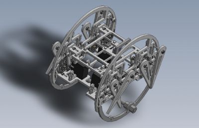 仿生圆形蜘蛛可步行,翻滚机器人玩具Solidworks设计模型