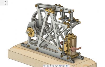 横梁蒸汽发动机STEP格式模型