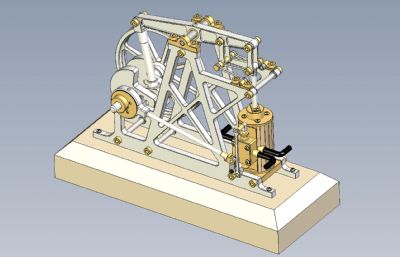 横梁蒸汽发动机STEP格式模型