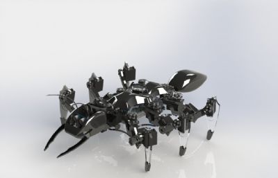 仿生六足机械蚂蚁机器人图纸模型,STP,IGS格式