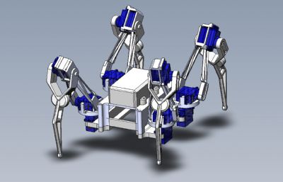 四足爬行机器人Solidworks设计图纸模型