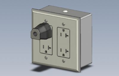 墙壁电器插座盒Solidworks设计模型