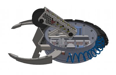 武术战斗机器人车,竞技机器人车Solidworks图纸模型