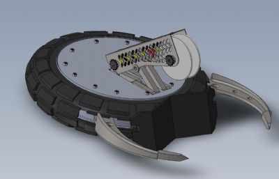 武术战斗机器人车,竞技机器人车Solidworks图纸模型