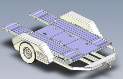 可升降平台拖车Solidworks设计模型,附STEP格式文件