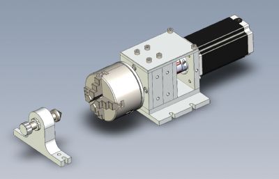 CNC数控雕刻机第4轴结构STEP格式模型