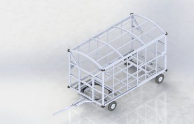 机场行李拖运车3DSolidworks设计模型(网盘下载)