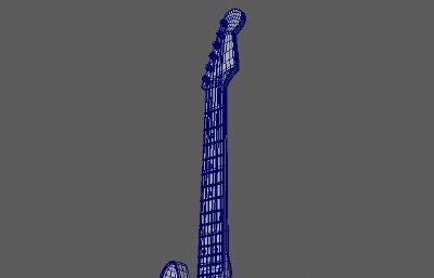 吉他maya模型素模