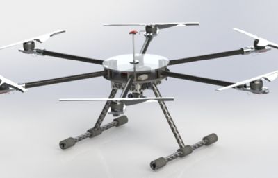 六轴航拍无人机IGS格式模型