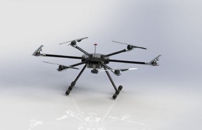 六轴航拍无人机IGS格式模型