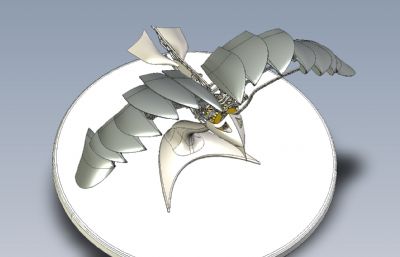 仿生鸟翼结构展示摆件STEP格式模型