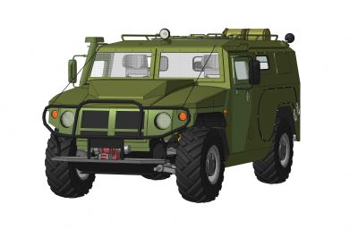 虎式GAZ-233014型突击车,步战车STP格式模型