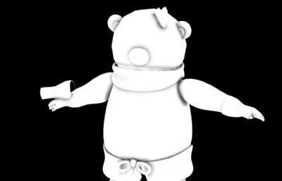 卡通围巾熊3D模型