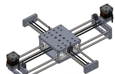 彩印印刷机器人XY轴构造STEP格式模型