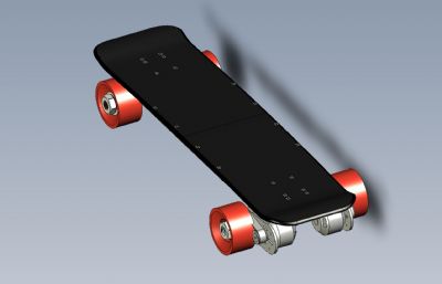 带电池模块的电动滑板模型,IGS,STEP格式