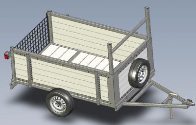 两轮农产品小拖车,农产品运输车模型,STEP,IGS格式