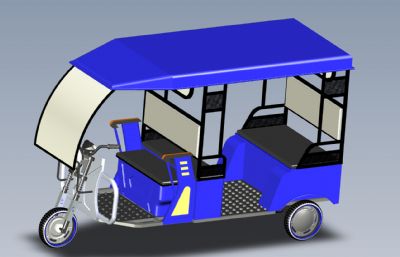 可载客的电动三轮车IGS格式模型