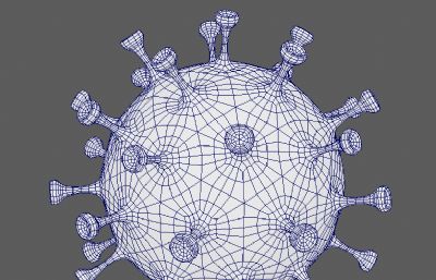 新型冠状病毒完整结构maya模型,Redshift渲染