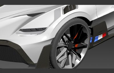 布加迪威龙Bugatti DIVO跑车3D模型,max+obj格式